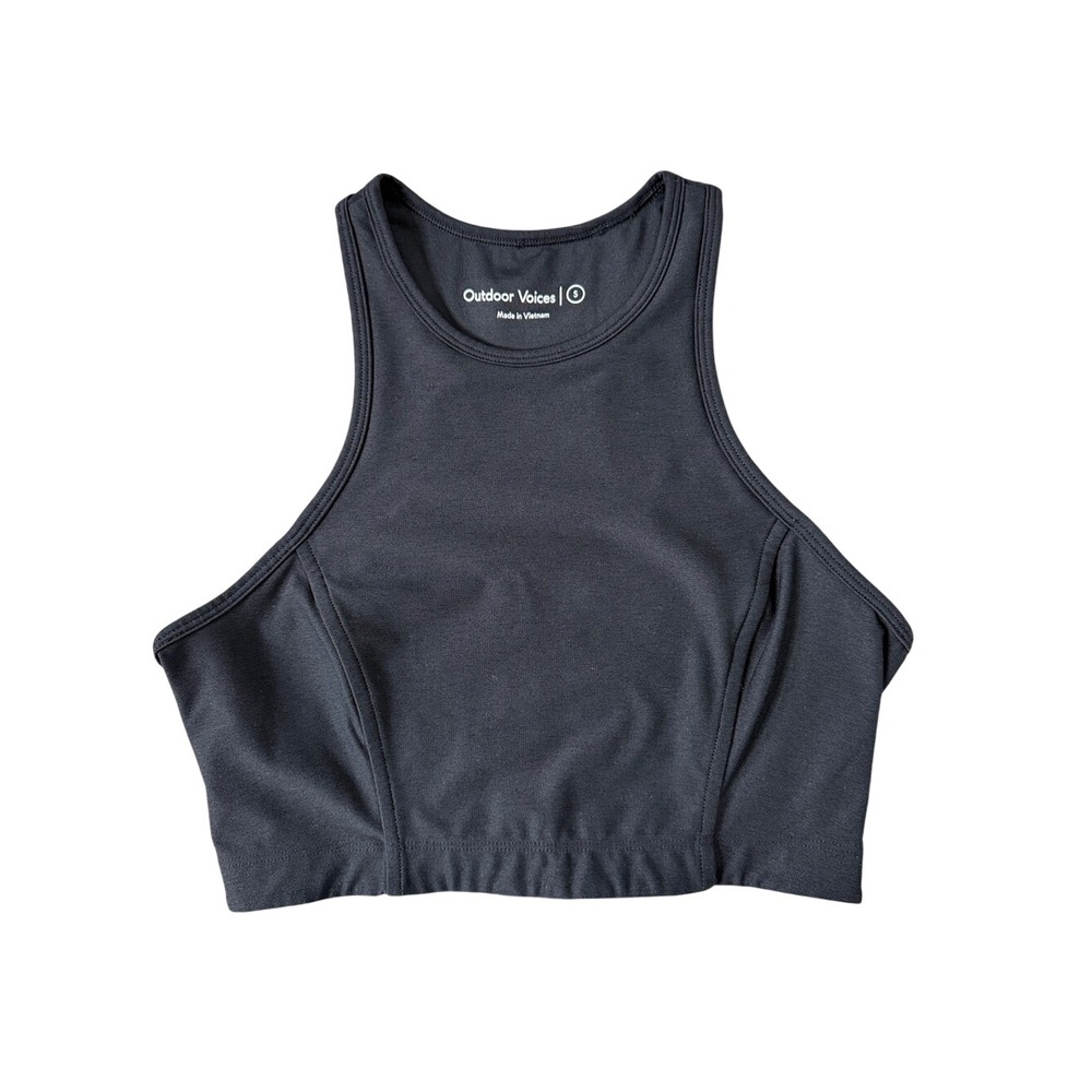 Outdoor Voices Black Cropped Racerback Sports Bra Tank Size Small